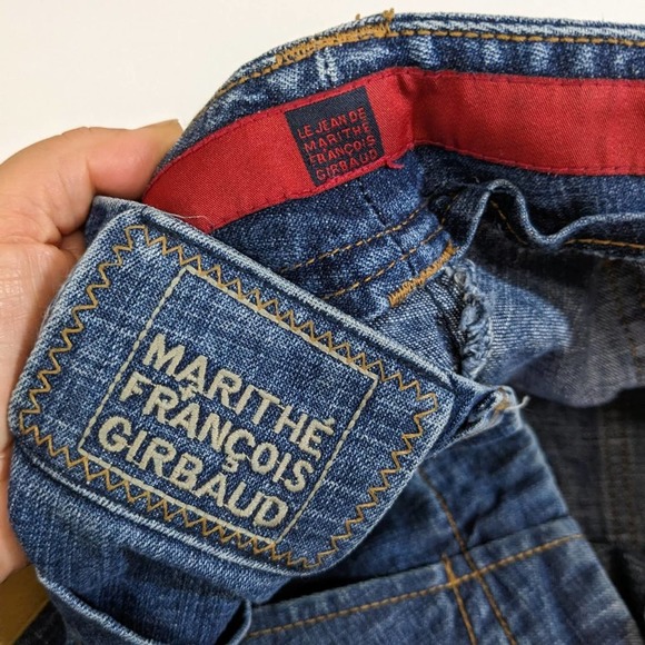 Marithe Francois Girbaud Blue Relaxed Jeans with Reflective Strips - Picture 8 of 16